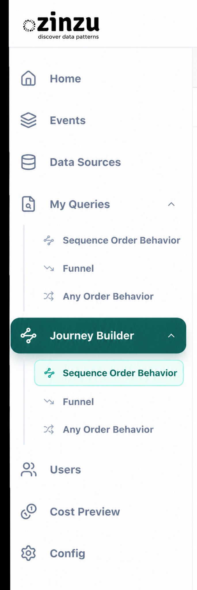 Journey Builder navigation with Sequence Order Behavior selected.